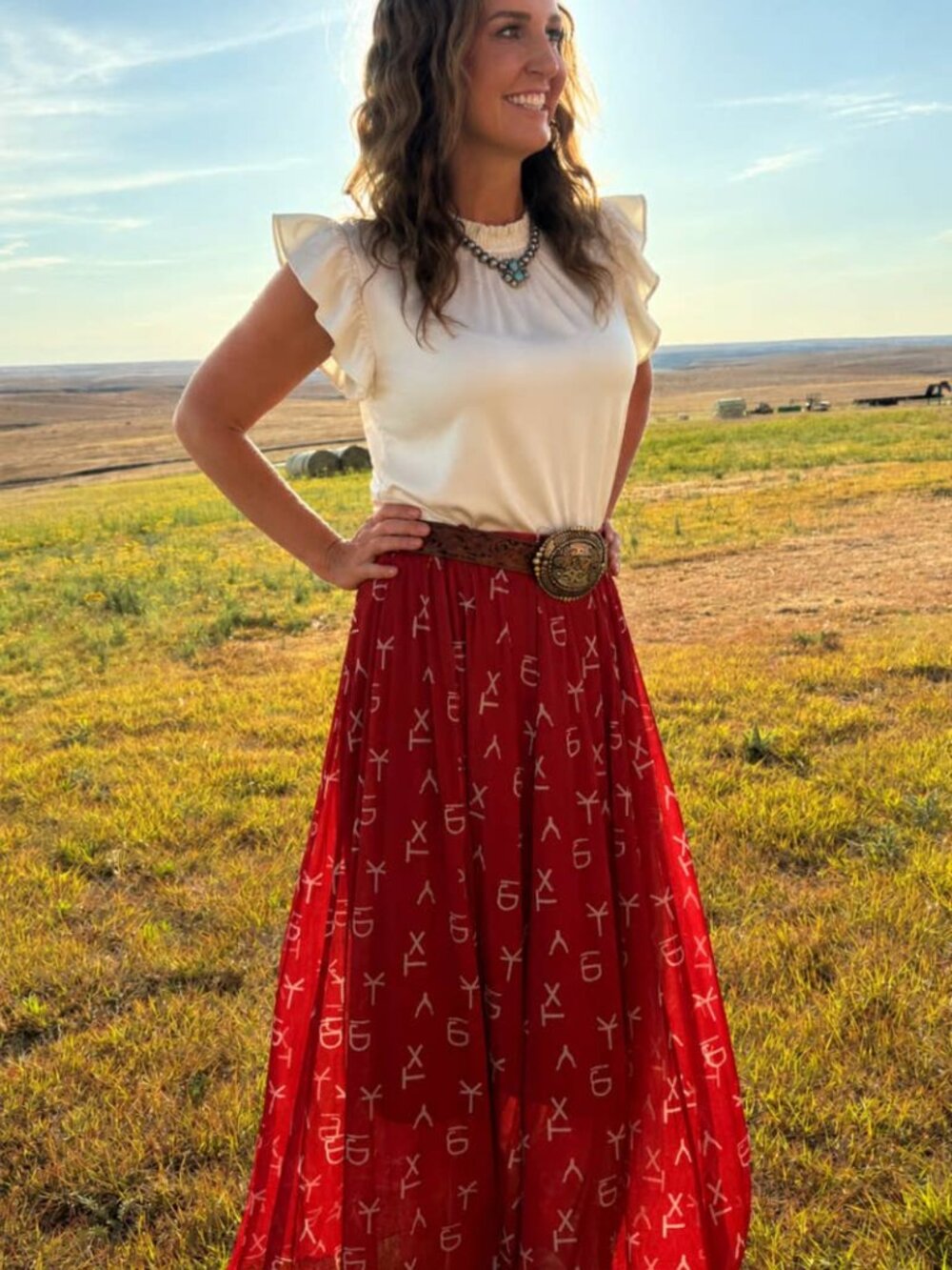 NWT Western Red Dirt Ranch Branded Maxi Skirt - Picture 3 of 3